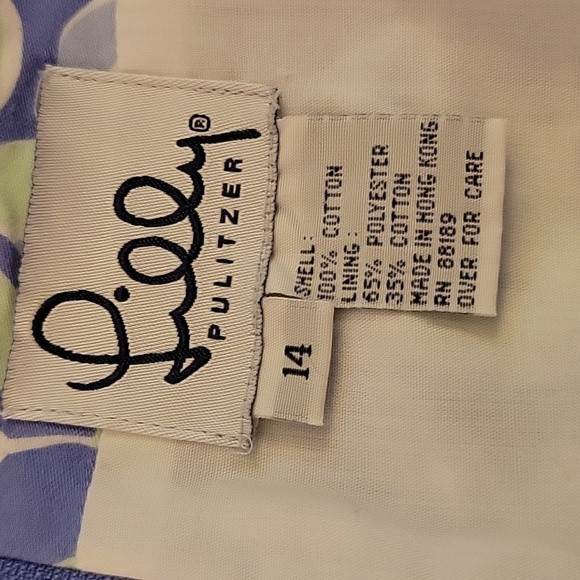 Lilly Pulitzer lilac mint green white floral ladybug print A line skirt Lined 14 - Picture 5 of 6
